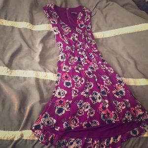Beautiful purple dress with flowers. Open back.